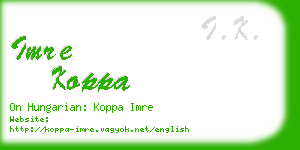 imre koppa business card